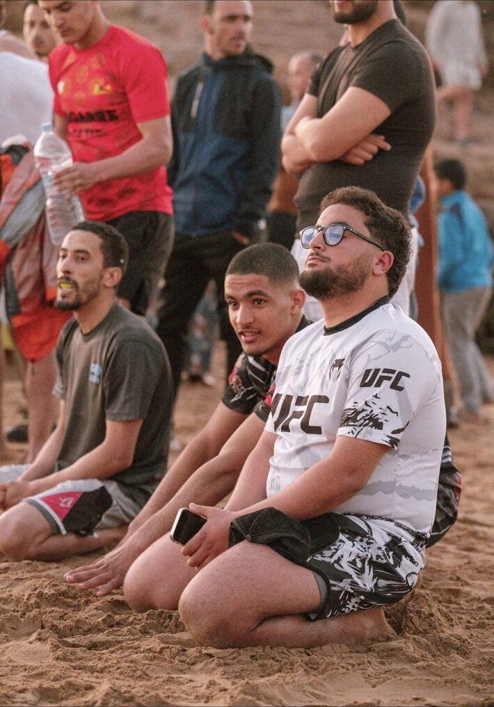 Athletes focused before competition